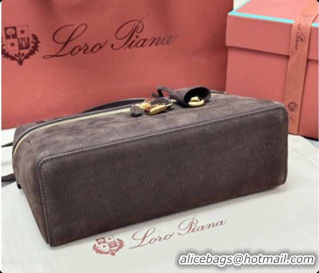 Big Discount Loro Piana LP Extra Bag L27 in Wave Nubuck Leather Coffee 2026 FAO3001