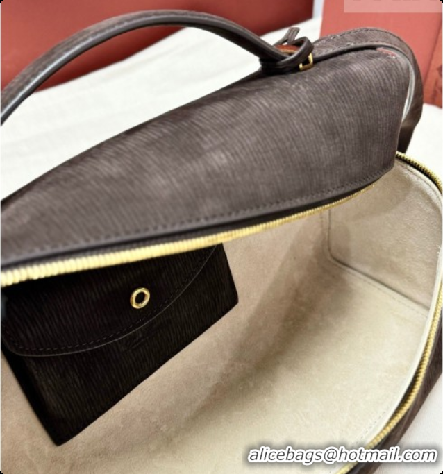 Big Discount Loro Piana LP Extra Bag L27 in Wave Nubuck Leather Coffee 2026 FAO3001