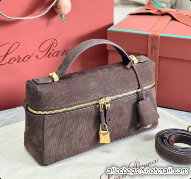 Popular Style Loro Piana LP Extra Bag L23 in Wave Nubuck Leather Coffee 2026 FAQ2126