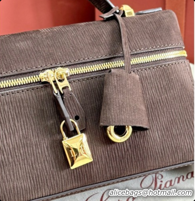 Popular Style Loro Piana LP Extra Bag L23 in Wave Nubuck Leather Coffee 2026 FAQ2126
