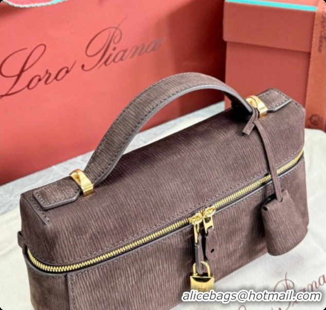 Popular Style Loro Piana LP Extra Bag L23 in Wave Nubuck Leather Coffee 2026 FAQ2126