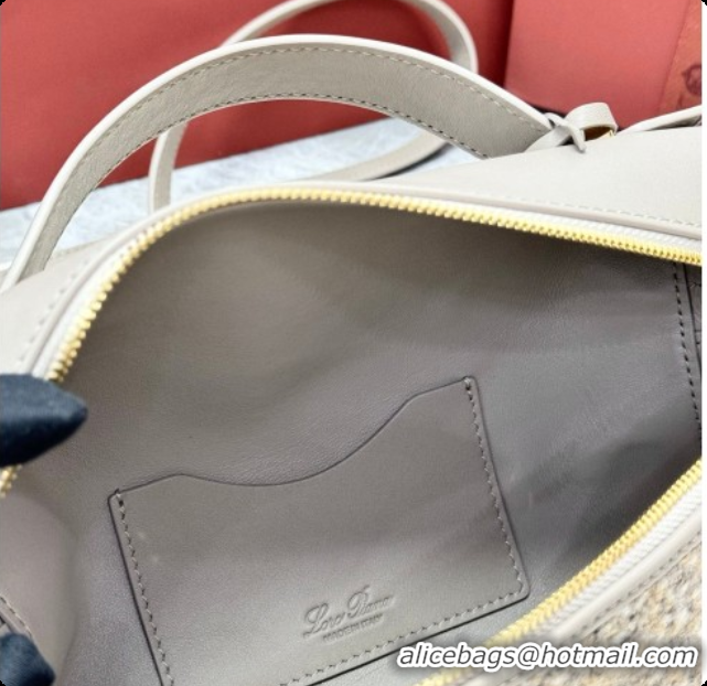 Discount Loro Piana LP Extra Bag L23 in Tweed and Leather Dove Grey 2026 FAQ2126
