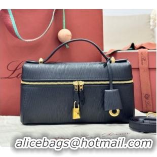 Best Price Loro Piana LP Extra Bag L23 in Wave Leather Black 2026 FAQ2126