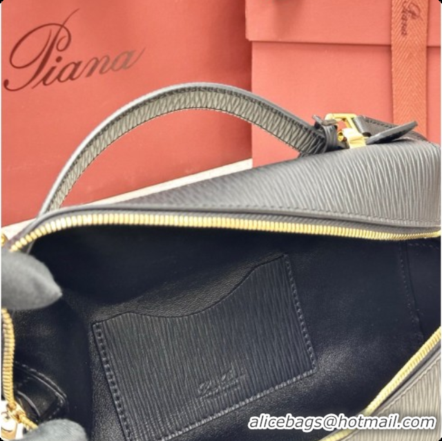 Best Price Loro Piana LP Extra Bag L23 in Wave Leather Black 2026 FAQ2126