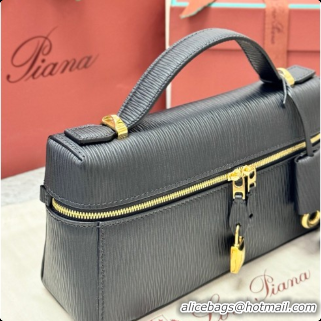 Best Price Loro Piana LP Extra Bag L23 in Wave Leather Black 2026 FAQ2126