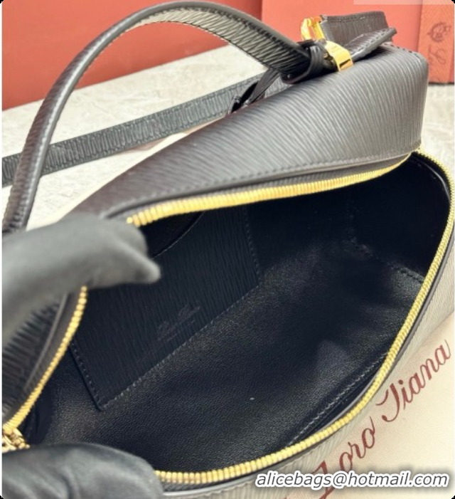 Best Price Loro Piana LP Extra Bag L23 in Wave Leather Black 2026 FAQ2126