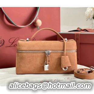 Charming Loro Piana LP Extra Bag L23 in Wave Nubuck Leather Brown 2026 FAQ2126 