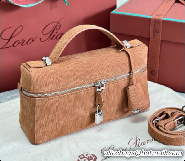 Charming Loro Piana LP Extra Bag L23 in Wave Nubuck Leather Brown 2026 FAQ2126 