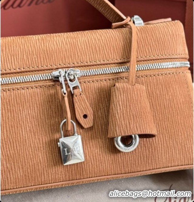 Charming Loro Piana LP Extra Bag L23 in Wave Nubuck Leather Brown 2026 FAQ2126 