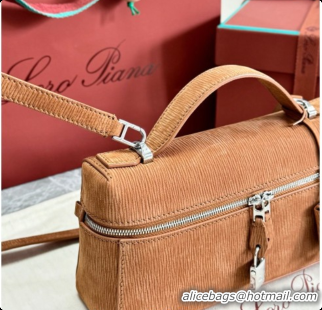 Charming Loro Piana LP Extra Bag L23 in Wave Nubuck Leather Brown 2026 FAQ2126 