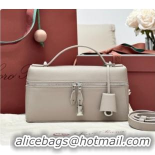 Original Cheap Loro Piana LP Extra Bag L23 in Calfskin Leather Dove Grey 2026 FAQ2126