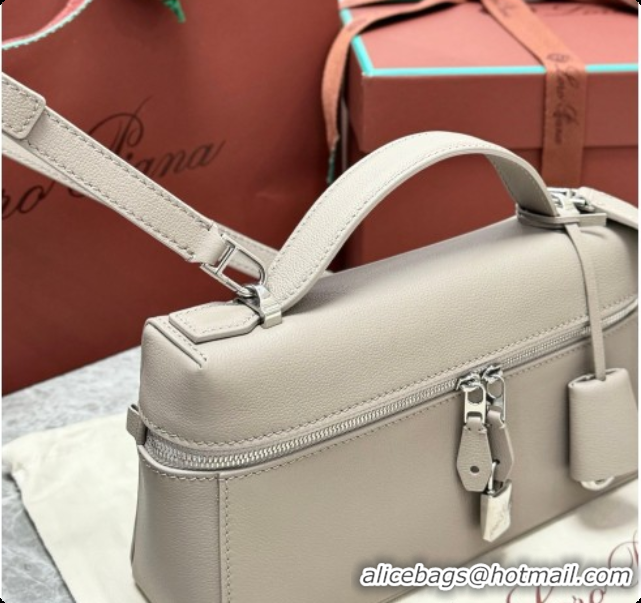 Original Cheap Loro Piana LP Extra Bag L23 in Calfskin Leather Dove Grey 2026 FAQ2126