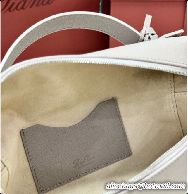 Original Cheap Loro Piana LP Extra Bag L23 in Calfskin Leather Dove Grey 2026 FAQ2126