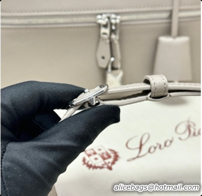 Original Cheap Loro Piana LP Extra Bag L23 in Calfskin Leather Dove Grey 2026 FAQ2126