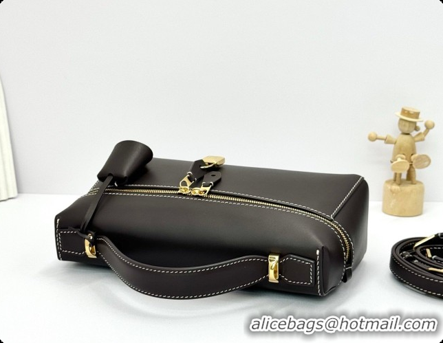 Good Looking Loro Piana LP Extra Bag L23 in Calfskin Leather Dark Coffee 2026 FAQ2126
