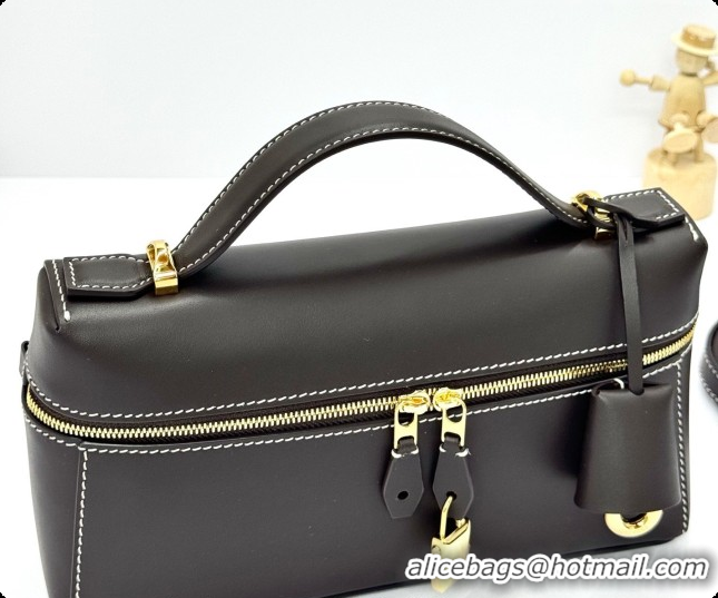 Good Looking Loro Piana LP Extra Bag L23 in Calfskin Leather Dark Coffee 2026 FAQ2126
