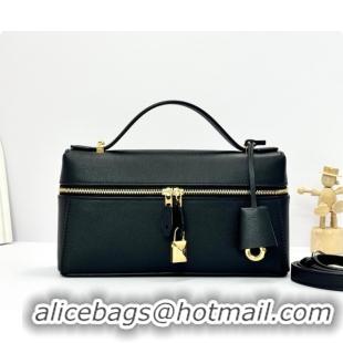 Popular Style Loro Piana LP Extra Bag L23 in Palm-Grained Leather Black 2026 FAQ2126