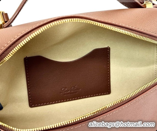 Luxurious Loro Piana LP Extra Bag L23 in Calfskin Leather Dark Brown 2026 FAQ2126