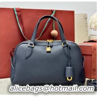 Most Popular Loro Piana LP Small Needle bag in Grained Leather Dark Royal Blue 2026 0408084