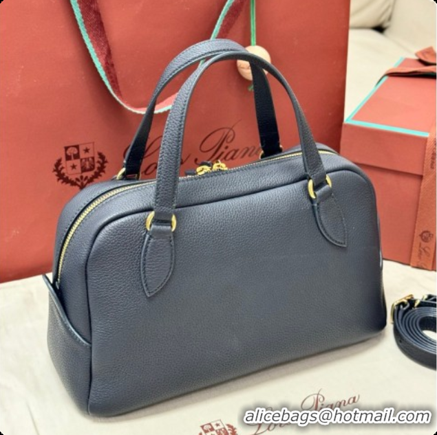 Most Popular Loro Piana LP Small Needle bag in Grained Leather Dark Royal Blue 2026 0408084