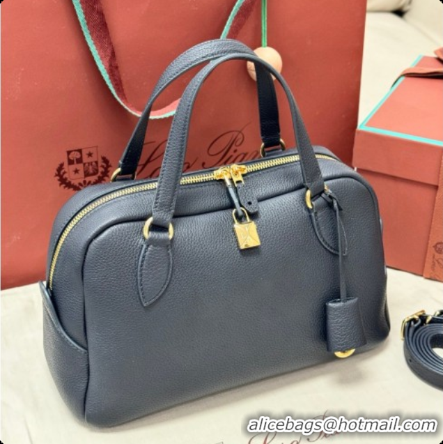 Most Popular Loro Piana LP Small Needle bag in Grained Leather Dark Royal Blue 2026 0408084