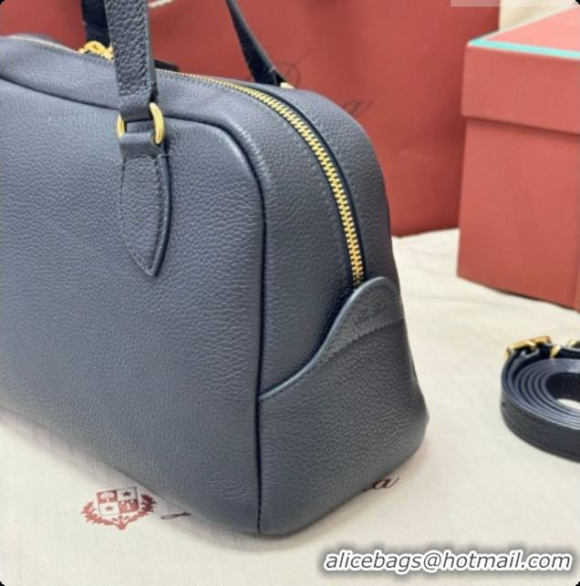 Most Popular Loro Piana LP Small Needle bag in Grained Leather Dark Royal Blue 2026 0408084