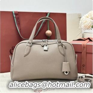 Lower Price Loro Piana LP Small Needle bag in Grained Leather Warm Beige 2026 0408083