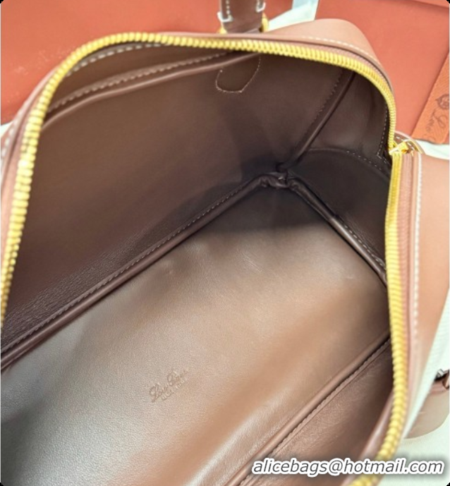 Classic Practical Loro Piana LP Small Needle bag in Canvas and Leather Caramel 2026 0408082