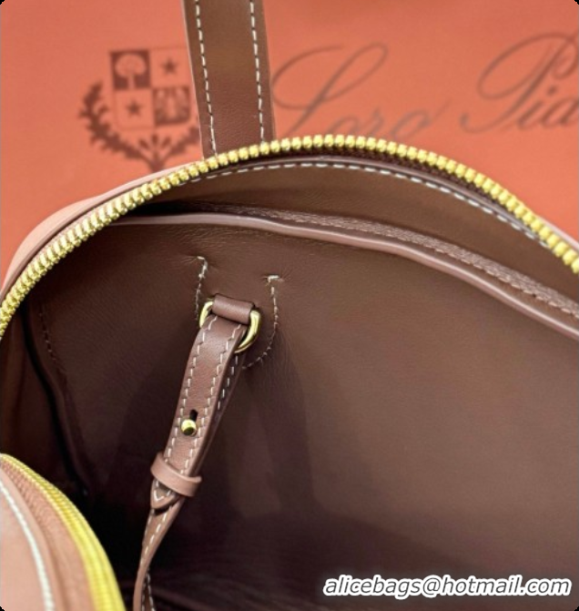 Classic Practical Loro Piana LP Small Needle bag in Canvas and Leather Caramel 2026 0408082