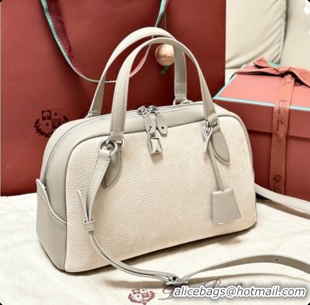 Grade Loro Piana LP Small Needle bag in Grained Nubuck and Leather Grey 2026 FAQ2126