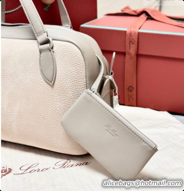 Grade Loro Piana LP Small Needle bag in Grained Nubuck and Leather Grey 2026 FAQ2126