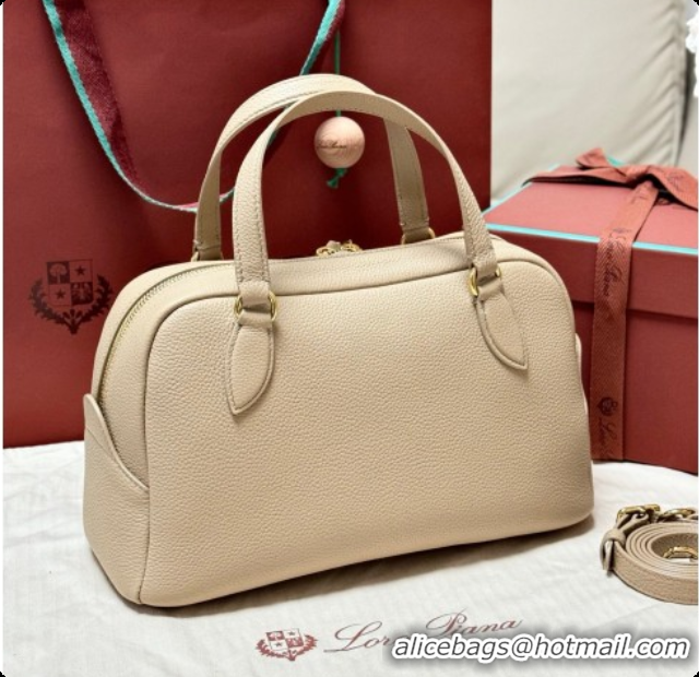 New Style Loro Piana LP Small Needle bag in Grained Leather Light Mastic 2026 0408080