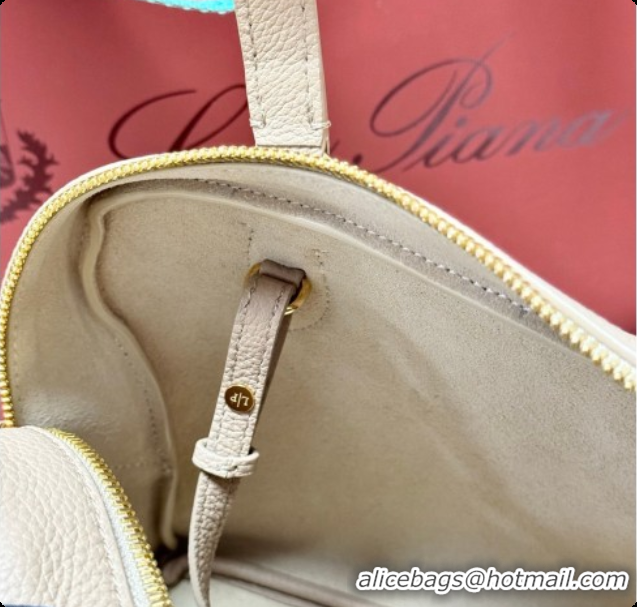 New Style Loro Piana LP Small Needle bag in Grained Leather Light Mastic 2026 0408080