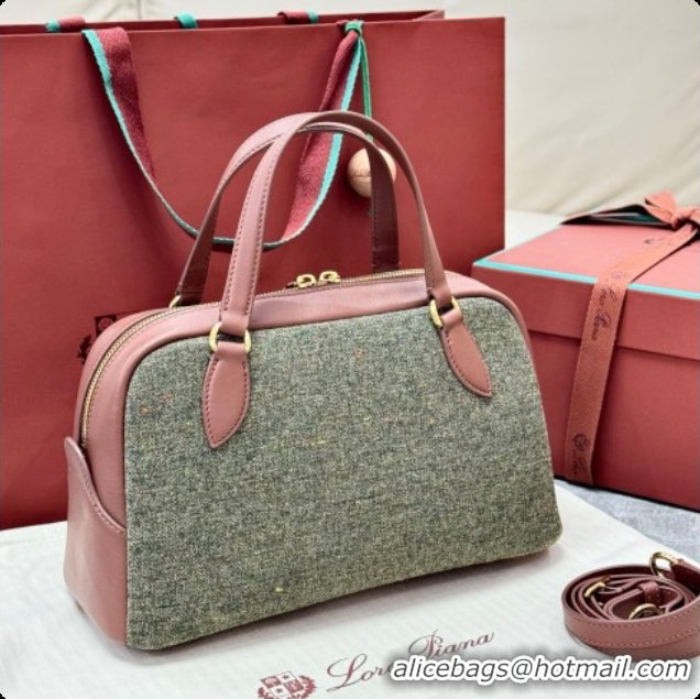 New Design Loro Piana LP Small Needle bag in Cashmere Blend and Leather Caramel/Sage 2026 0408076