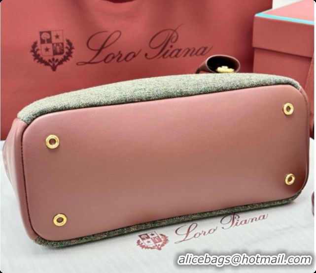 New Design Loro Piana LP Small Needle bag in Cashmere Blend and Leather Caramel/Sage 2026 0408076