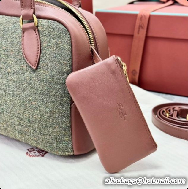 New Design Loro Piana LP Small Needle bag in Cashmere Blend and Leather Caramel/Sage 2026 0408076