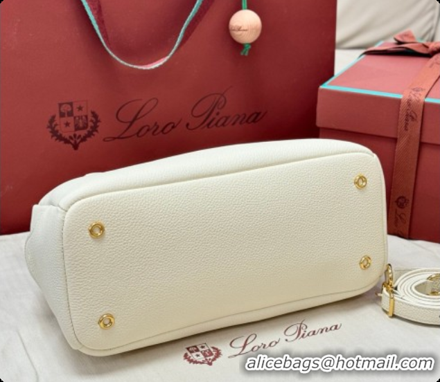 Best Price Loro Piana LP Small Needle bag in Grained Leather Whisper White 2026 0408077