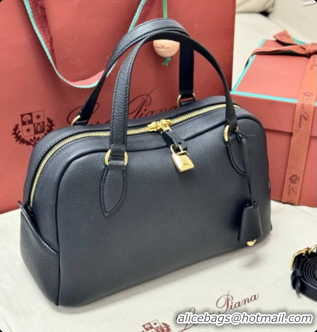 Trendy Design Loro Piana LP Small Needle bag in Grained Leather Black 2026 0408078