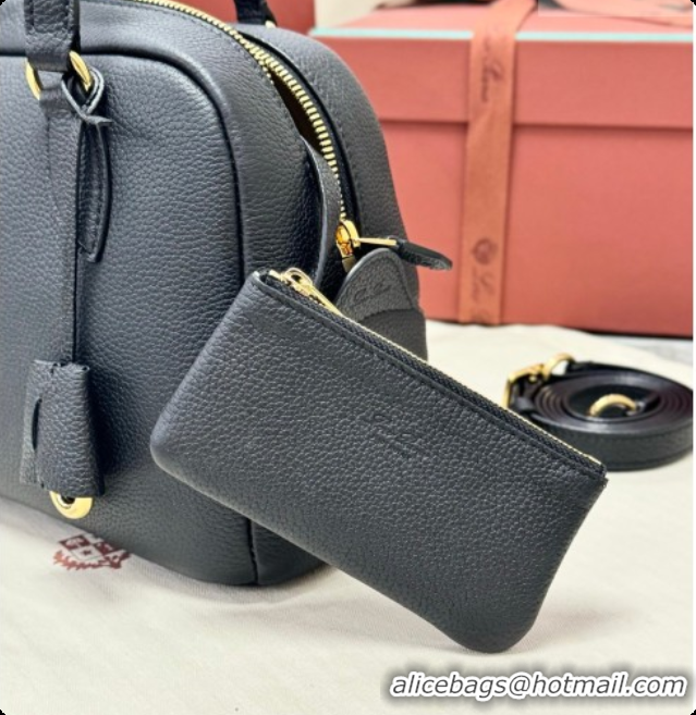 Trendy Design Loro Piana LP Small Needle bag in Grained Leather Black 2026 0408078