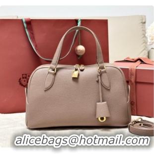 Discount Loro Piana LP Small Needle bag in Grained Leather Rock Grey 2026