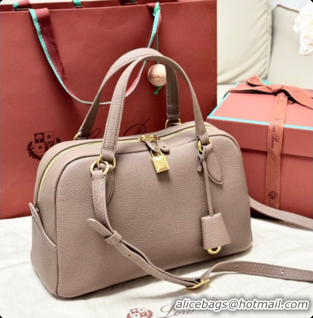 Discount Loro Piana LP Small Needle bag in Grained Leather Rock Grey 2026