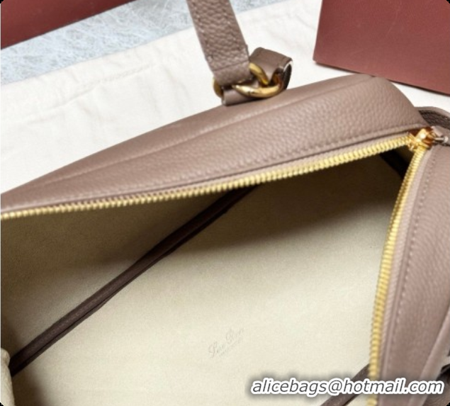 Discount Loro Piana LP Small Needle bag in Grained Leather Rock Grey 2026