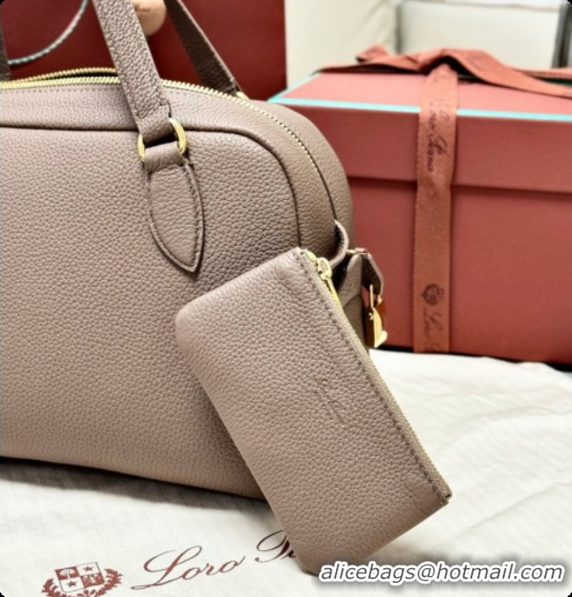 Discount Loro Piana LP Small Needle bag in Grained Leather Rock Grey 2026