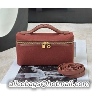 Lowest Cost Loro Piana LP Extra Pocket Pouch L19 in Fabric & Leather 8811 Dark Brown 2026
