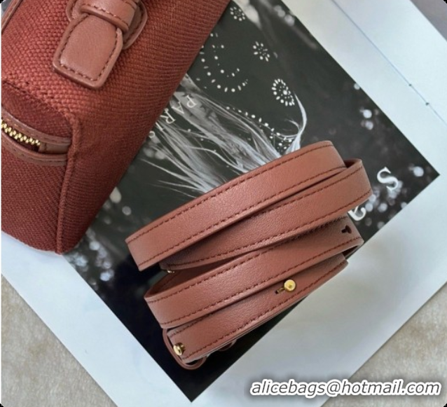 Lowest Cost Loro Piana LP Extra Pocket Pouch L19 in Fabric & Leather 8811 Dark Brown 2026