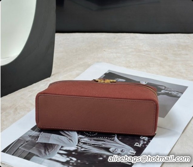 Lowest Cost Loro Piana LP Extra Pocket Pouch L19 in Fabric & Leather 8811 Dark Brown 2026