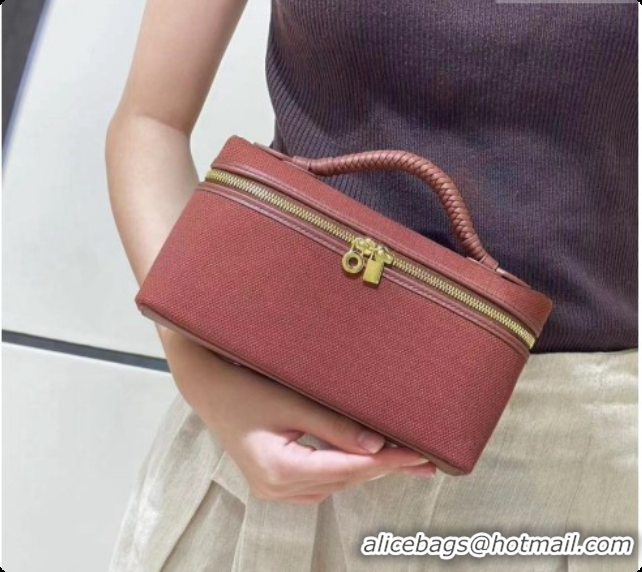 Lowest Cost Loro Piana LP Extra Pocket Pouch L19 in Fabric & Leather 8811 Dark Brown 2026