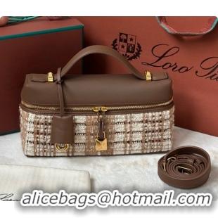 Low Price Loro Piana LP Extra Bag L23 in Tweed and Leather LP8812 Brown 01 2026
