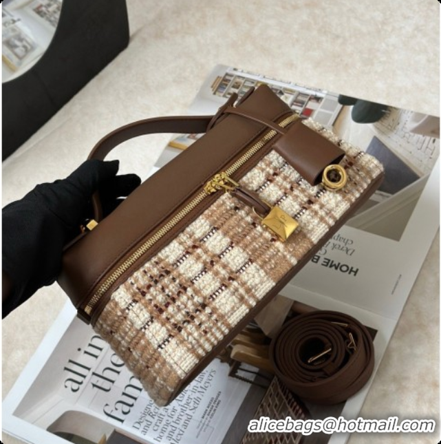 Low Price Loro Piana LP Extra Bag L23 in Tweed and Leather LP8812 Brown 01 2026