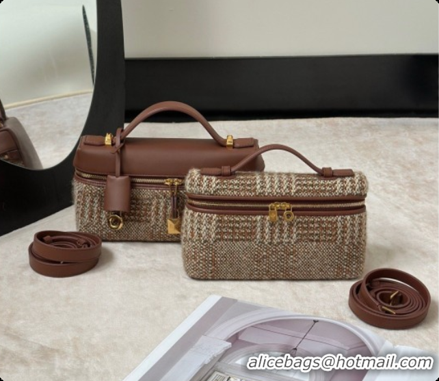 Low Price Loro Piana LP Extra Bag L23 in Tweed and Leather LP8812 Brown 01 2026